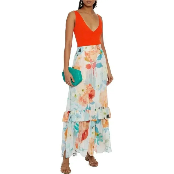 CHARO RUIZ IBIZA Rita tiered  Georgette Maxi Skirt Size XS - Picture 1 of 8